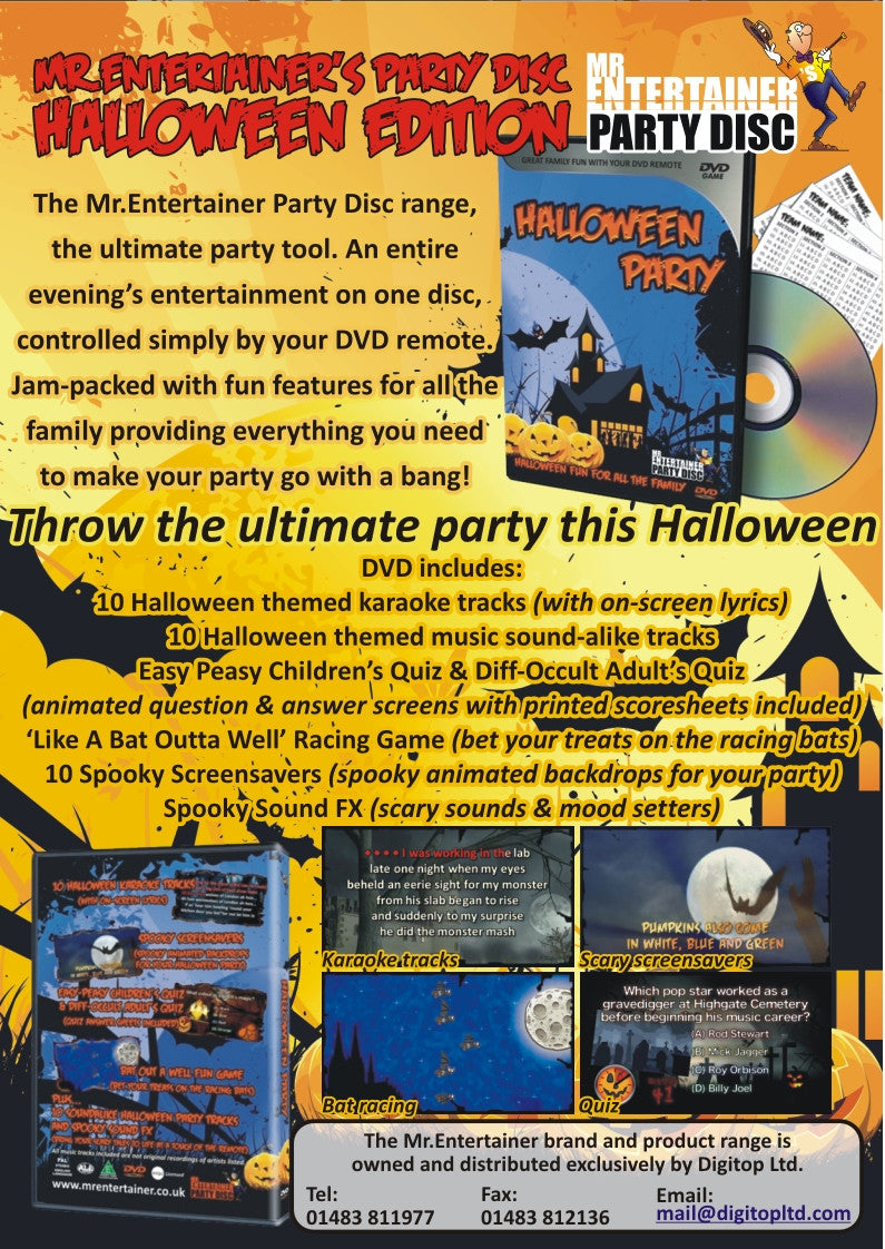 Mr Entertainer Halloween PartyDisc DVD – Mr Entertainer Shop