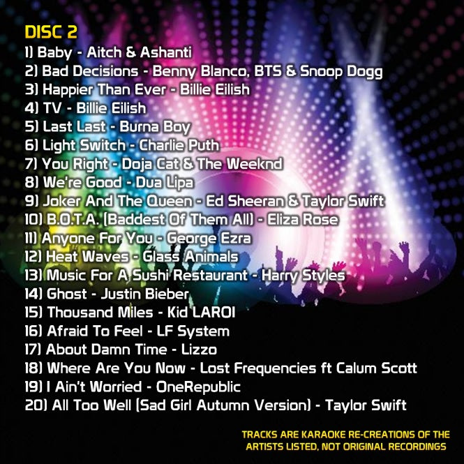 Mr Entertainer Big Karaoke Hits of 2022 – Mr Entertainer Shop